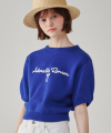 ADORABLE PUFF SHORT SLEEVE KNIT BLUE