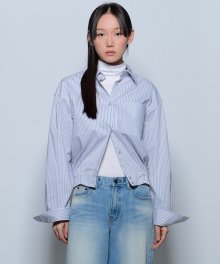 [5510] 유니섹스 카라 셔츠 자켓 (블루)