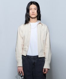 [5511] 유니섹스 카라 셔츠 자켓 (베이지)
