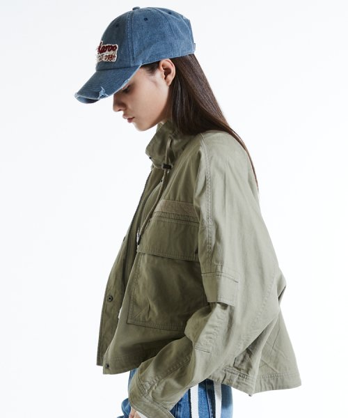 Женская короткая парка пигмент Khaki