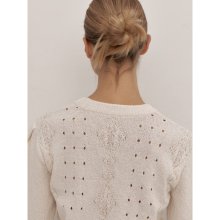 Cotton Blended Cable Skashi Pullover  Ivory