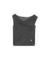 ONE SHOULDER SLEEVELESS KNIT TOP IN GREY