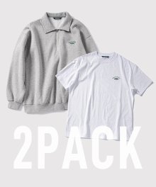 [SET] 테니스 스웨트셔츠 + 시그니처 로고 티셔츠 2PACK