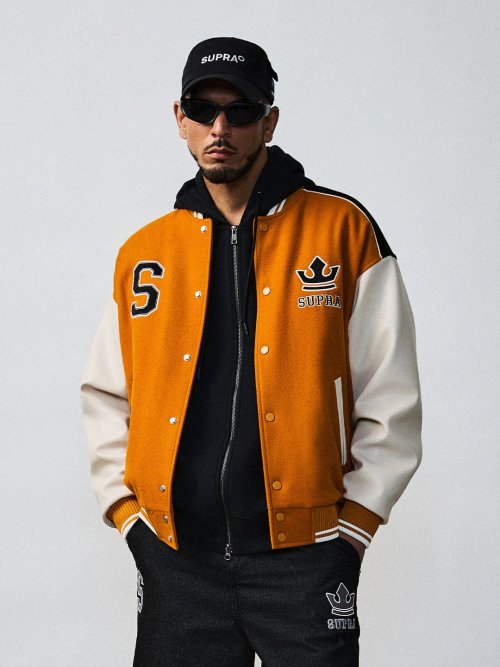 Шерстяной бомбер Varsity Simple S Logo (CAMEL)