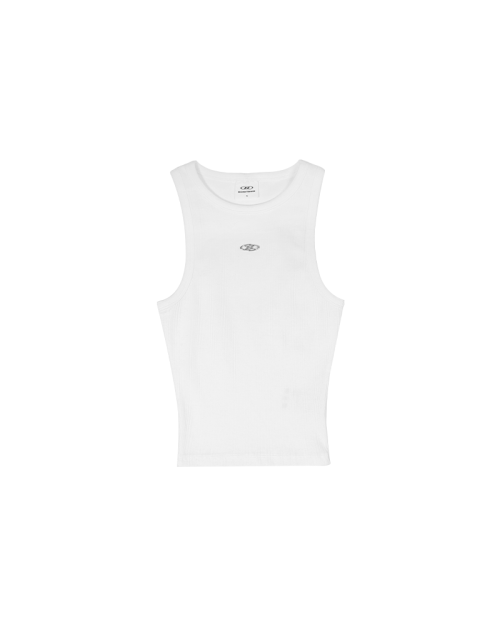 본투윈(BORN TO WIN) B PENDANT RIBBED SEMI CROP SLEEVELESS [WHITE] - 사이즈 & 후기 | 무신사