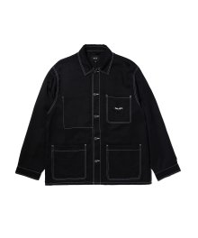 CONTRAST NYLON CHORE JACKET [BLACK]