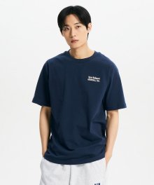 NBNEE2S051 / UNI 플로킹 레터링 반팔티 (NAVY)