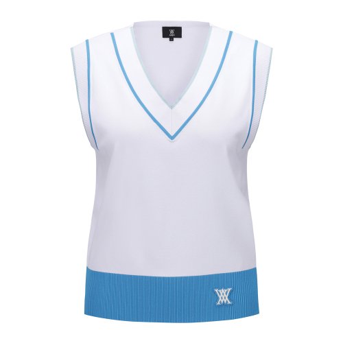 WOMEN ESSENTIAL V NECK VEST_WH