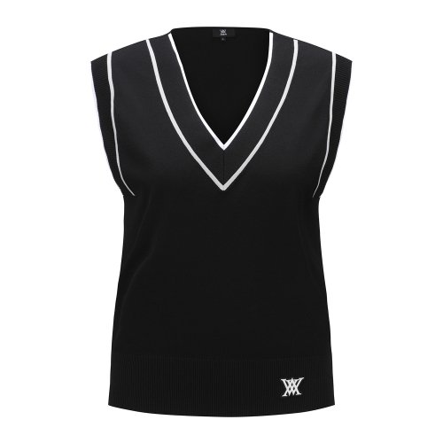 WOMEN ESSENTIAL V NECK VEST_BK