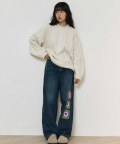 로씨로씨 X 그래피커스 Crochet Jeans [MIDDLE BLUE]