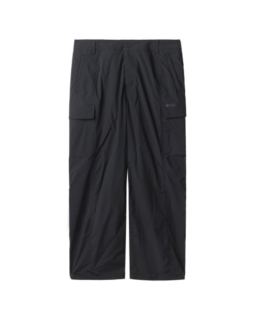 NYLON SET CUT DETAIL TROUSERS - BLACK (P242MPT234)