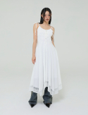 어글리쉐도우(UGLYSHADOW) LACE RIBBON SLEEVELESS DRESS(WHITE)
