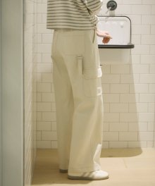 Strap point cargo wide pants_Ivory