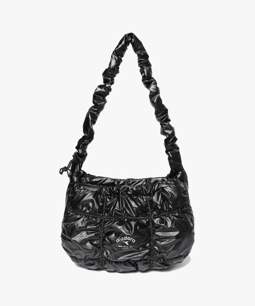 Блестящая сумка со сборками BLACK