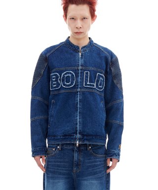 아카이브 볼드(ARCHIVE BOLD) BIKER DENIM ZIP JACKET (BLUE) 상품 이미지