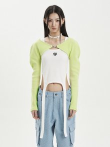 GOLGI HOOK BOLERO CARDIGAN / YELLOW GREEN