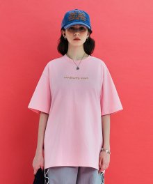 로고 리프 티셔츠 / 핑크