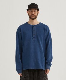 INDIGO HENLEY NECK LONG SLEEVE INDIGO_FQ1KT41U