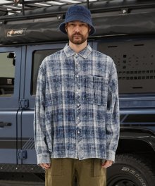 WASHED COTTON CHECK SHIRT BLUE_FQ1WR28U