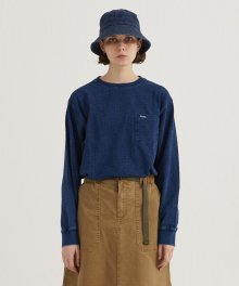 INDIGO BASIC POCKET LONG SLEEVE INDIGO_FQ1KT40U