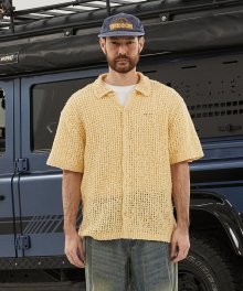 DOPPIO BOUCLE KNIT HALF SHIRT LEMON_FQ2WR47U