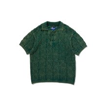 WASHED PULLOVER HALF KNIT GREEN_FQ2KT21U