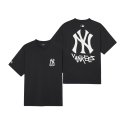 엠엘비(MLB) 스트릿 빅로고 기능성 오버핏 반팔 티셔츠 NY (Black)