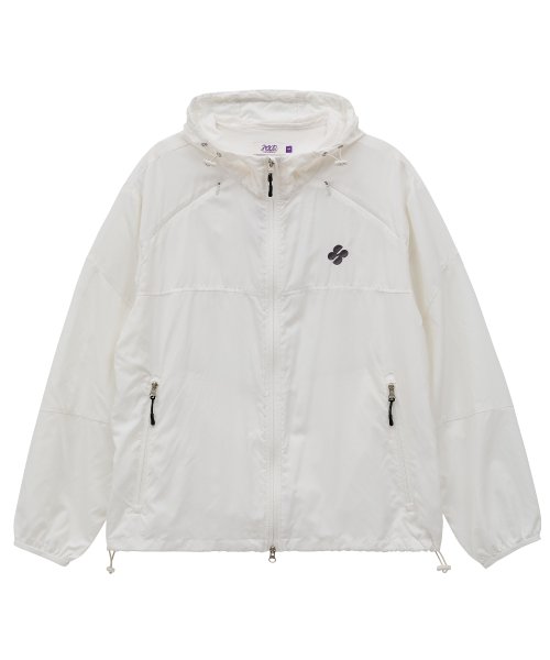 Lexie Sheer Windbreaker Jacket White Plus Hood, 2X