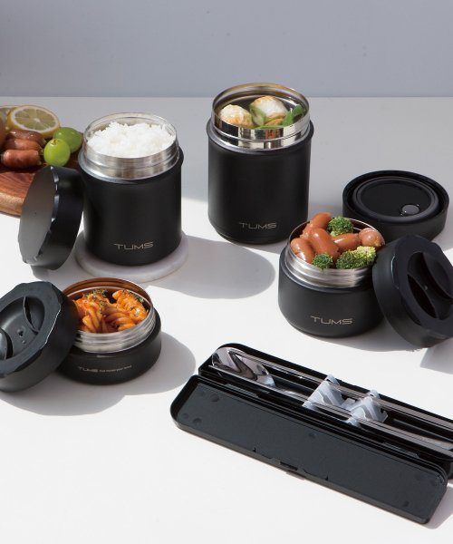 블랙스톤 보온도시락 4P+수저세트 (500+400+350+250ml)