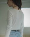 Ruffle modal blend T-shirt_White