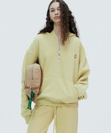 HALF ZIP-UP HOODIE MUSTARD