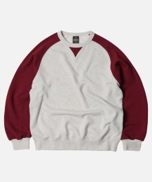 ROUNDED RAGLAN SWEATSHIRT _ BURGUNDY