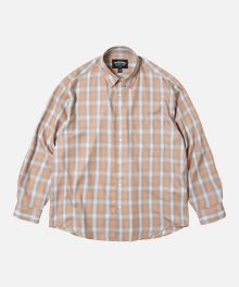 OMBRE CHECK RELAXED SHIRT _ SALMON