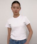 38컴온커먼(38COMEONCOMMON) Cap Sleeve Round T-Shirts (White)