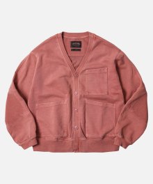 PIGMENT DYEING HEAVYWEIGHT CARDIGAN _ PINK