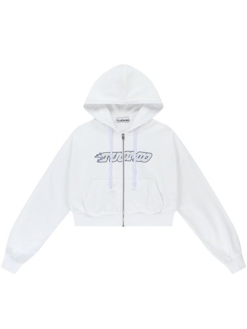 GRAPHIC HOOD ZIP-UP [WHITE]