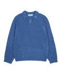 누프에블루(NEUFETBLEU) NEB collar button knit (ocean)