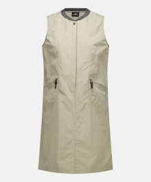 Cargo Nylon Zip Dress Light Khaki