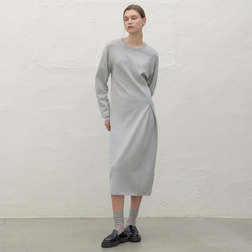 MUSINSA | ATELIER NAIN SHIRRING LOOSE FIT LONG KNIT DRESS(OP-6147)