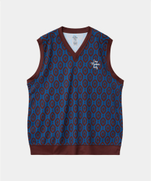 FIELD VEST WALL PAPER BURGUNDY BLUE