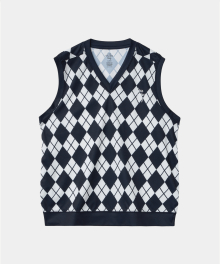 FIELD VEST ARGYLE NAVY