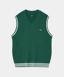 CABLE VEST GREEN