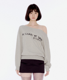 OFF SHOULDER SWEATSHIRTS MELANGE GREY