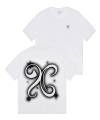 XTT074 로고 스프레이 프린트 반팔 티셔츠 (WHITE)