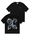 XTT074 로고 스프레이 프린트 반팔 티셔츠 (BLACK)