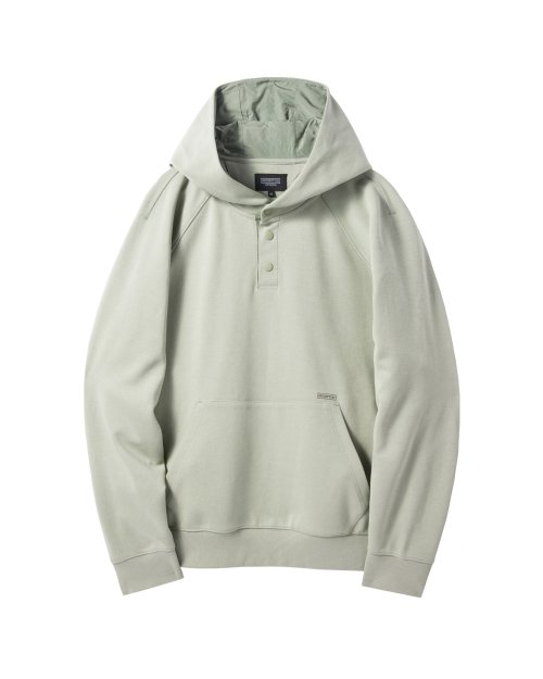 SNAP HOODED SWEATSHIRT - LIGHT KHAKI (P241UHD102)