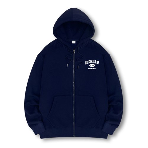 Худи на молнии Authentic (с начесом) [Navy]