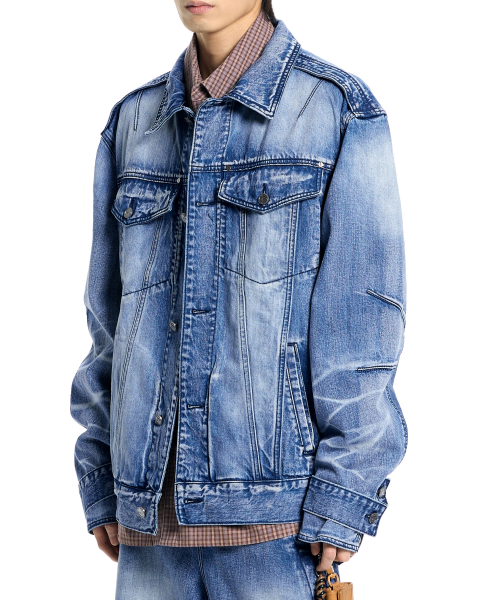 Blessed Overfit Denim Jacket (Indigo)