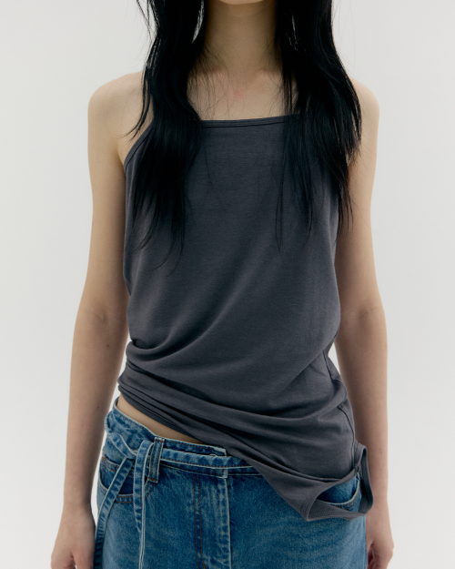 3 WAY LAYERED SLEEVELESS, CHARCOAL