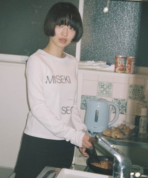 ◆MISEKI SEOUL◆ Logo long sleeves WHITE MSK2402003WH 미세키서울(MISEKI SEOUL) Logo long sleeves WHITE - 사이즈
